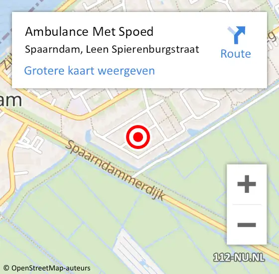 Locatie op kaart van de 112 melding: Ambulance Met Spoed Naar Spaarndam, Leen Spierenburgstraat op 22 juli 2016 21:57