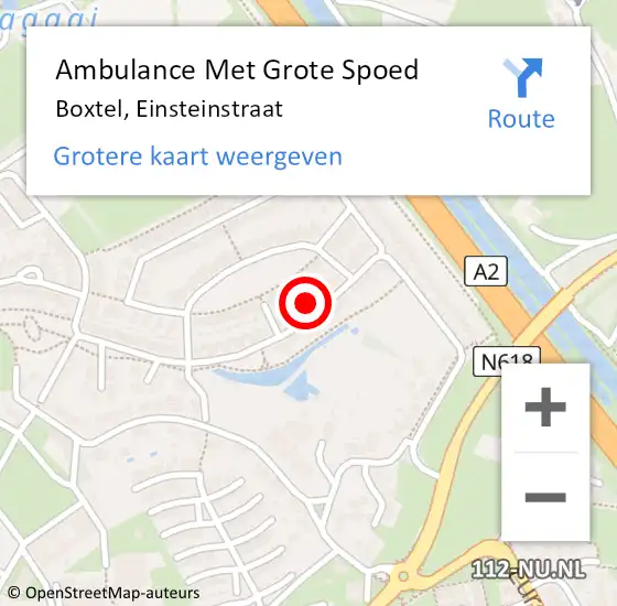 Locatie op kaart van de 112 melding: Ambulance Met Grote Spoed Naar Boxtel, Einsteinstraat op 22 juli 2016 22:28