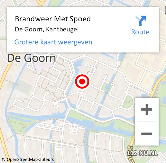 Locatie op kaart van de 112 melding: Brandweer Met Spoed Naar De Goorn, Kantbeugel op 16 september 2013 20:28