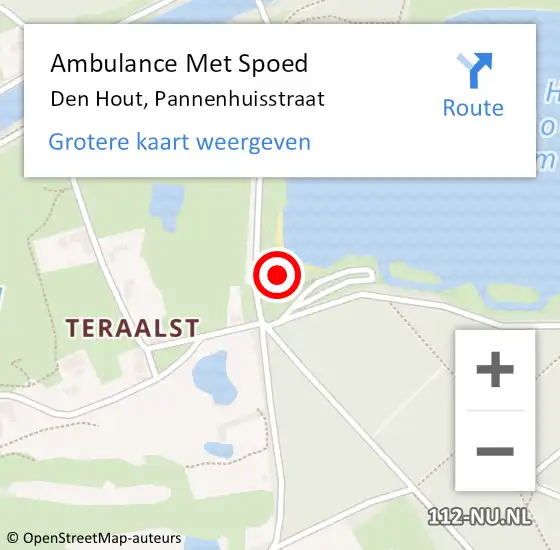 Locatie op kaart van de 112 melding: Ambulance Met Spoed Naar Den Hout, Pannenhuisstraat op 23 juli 2016 01:44