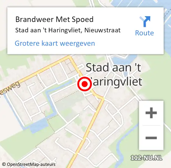 Locatie op kaart van de 112 melding: Brandweer Met Spoed Naar Stad aan 't Haringvliet, Nieuwstraat op 23 juli 2016 07:12