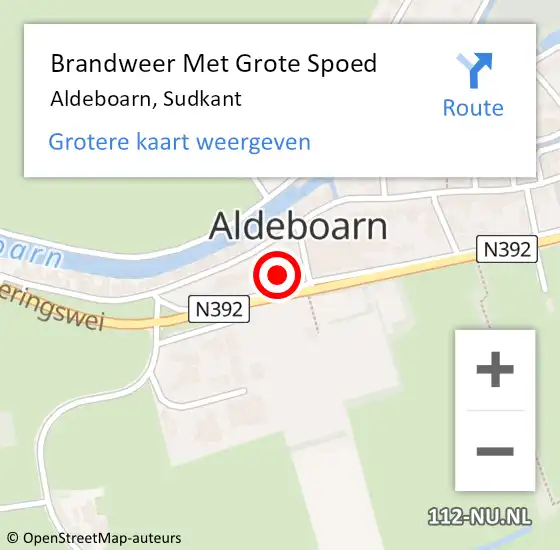 Locatie op kaart van de 112 melding: Brandweer Met Grote Spoed Naar Aldeboarn, Sudkant op 23 juli 2016 08:26