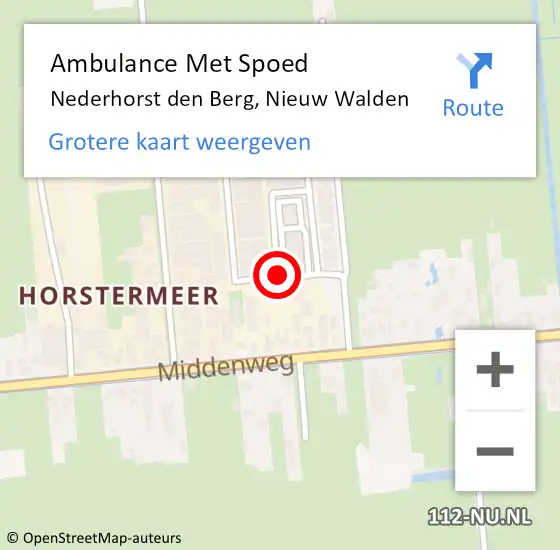 Locatie op kaart van de 112 melding: Ambulance Met Spoed Naar Nederhorst den Berg, Nieuw Walden op 22 december 2013 05:15