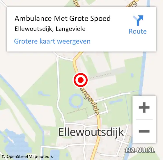 Locatie op kaart van de 112 melding: Ambulance Met Grote Spoed Naar Ellewoutsdijk, Langeviele op 23 juli 2016 08:57