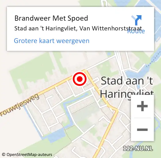 Locatie op kaart van de 112 melding: Brandweer Met Spoed Naar Stad aan 't Haringvliet, Van Wittenhorststraat op 23 juli 2016 09:23