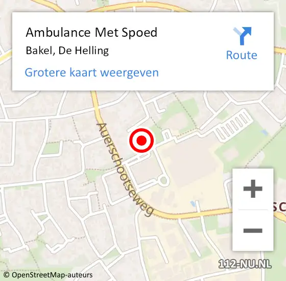 Locatie op kaart van de 112 melding: Ambulance Met Spoed Naar Bakel, De Helling op 23 juli 2016 13:32