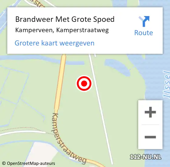 Locatie op kaart van de 112 melding: Brandweer Met Grote Spoed Naar Kamperveen, Kamperstraatweg op 23 juli 2016 13:39