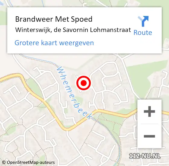 Locatie op kaart van de 112 melding: Brandweer Met Spoed Naar Winterswijk, de Savornin Lohmanstraat op 23 juli 2016 13:55