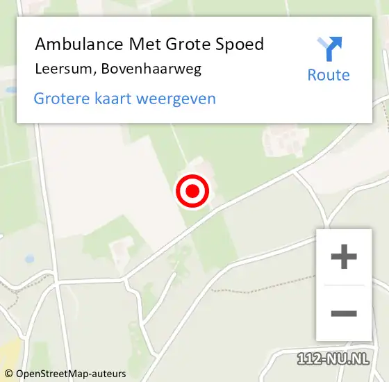 Locatie op kaart van de 112 melding: Ambulance Met Grote Spoed Naar Leersum, Bovenhaarweg op 23 juli 2016 14:06