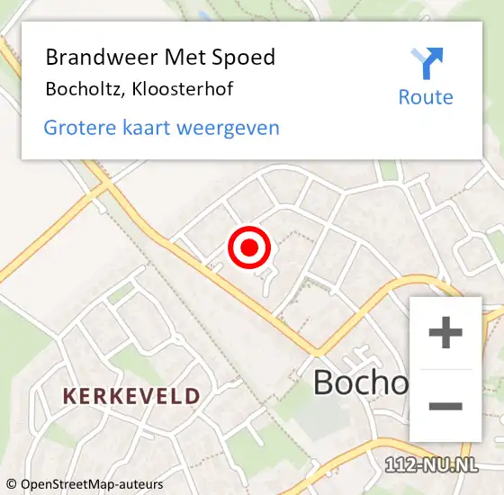 Locatie op kaart van de 112 melding: Brandweer Met Spoed Naar Bocholtz, Kloosterhof op 23 juli 2016 14:16