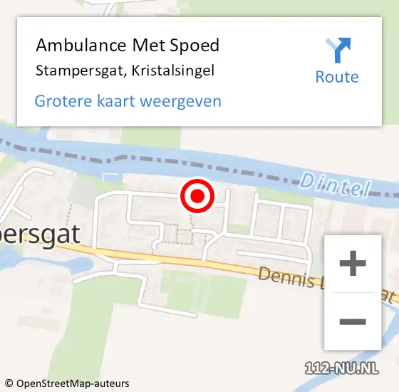 Locatie op kaart van de 112 melding: Ambulance Met Spoed Naar Stampersgat, Kristalsingel op 23 juli 2016 15:09