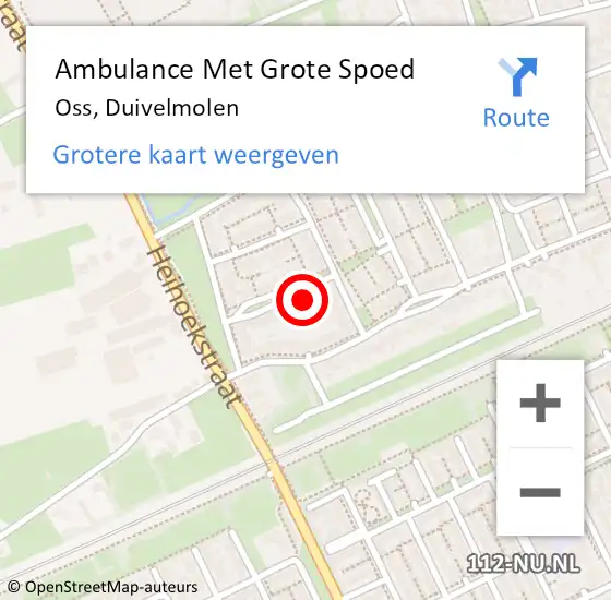 Locatie op kaart van de 112 melding: Ambulance Met Grote Spoed Naar Oss, Duivelmolen op 23 juli 2016 15:56
