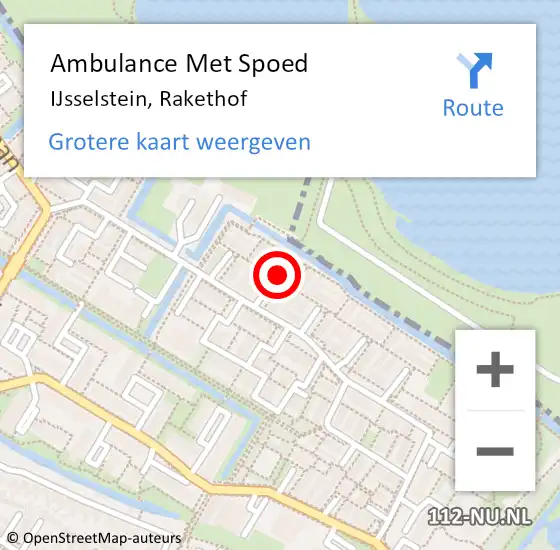 Locatie op kaart van de 112 melding: Ambulance Met Spoed Naar IJsselstein, Rakethof op 23 juli 2016 16:58