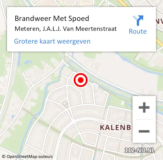 Locatie op kaart van de 112 melding: Brandweer Met Spoed Naar Meteren, J.A.L.J. Van Meertenstraat op 22 december 2013 07:44