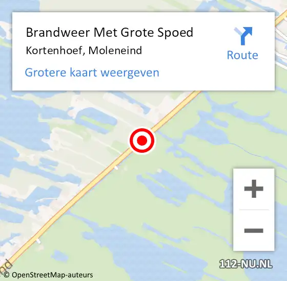 Locatie op kaart van de 112 melding: Brandweer Met Grote Spoed Naar Kortenhoef, Moleneind op 23 juli 2016 17:51