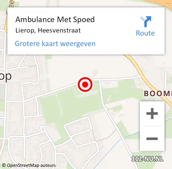 Locatie op kaart van de 112 melding: Ambulance Met Spoed Naar Lierop, Heesvenstraat op 23 juli 2016 19:07