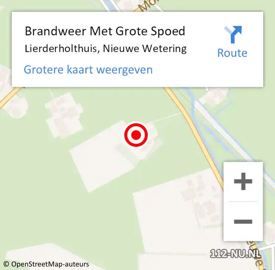 Locatie op kaart van de 112 melding: Brandweer Met Grote Spoed Naar Lierderholthuis, Nieuwe Wetering op 23 juli 2016 20:05