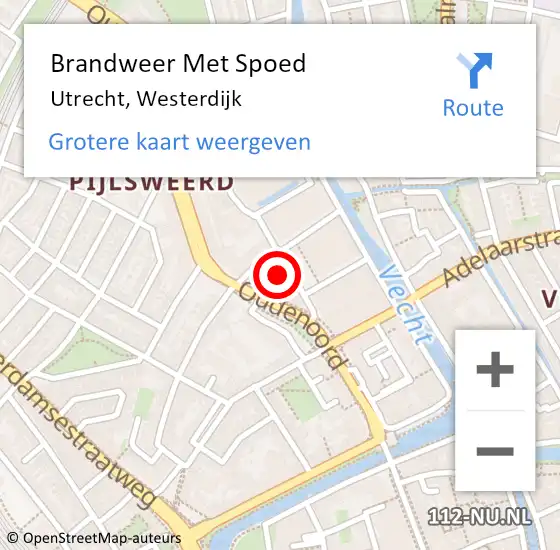 Locatie op kaart van de 112 melding: Brandweer Met Spoed Naar Utrecht, Westerdijk op 23 juli 2016 21:31