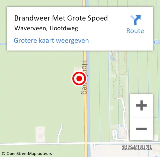 Locatie op kaart van de 112 melding: Brandweer Met Grote Spoed Naar Waverveen, Hoofdweg op 23 juli 2016 22:04