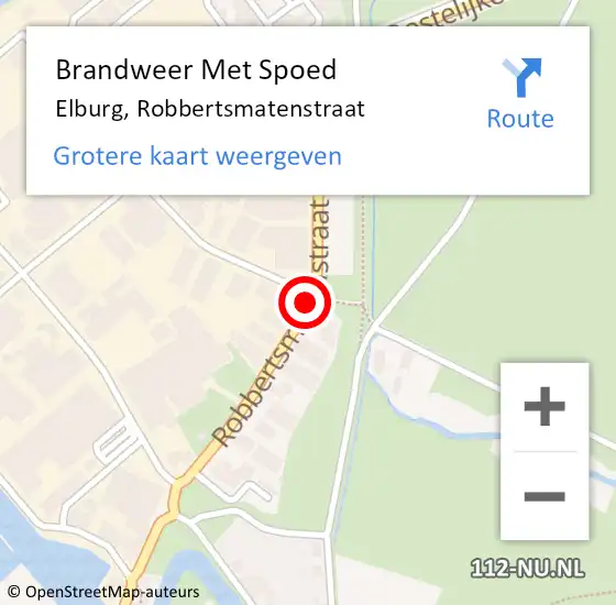 Locatie op kaart van de 112 melding: Brandweer Met Spoed Naar Elburg, Robbertsmatenstraat op 23 juli 2016 22:31