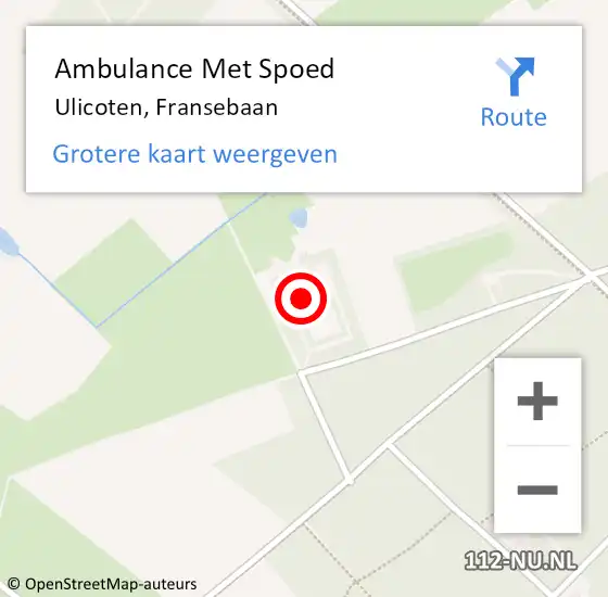 Locatie op kaart van de 112 melding: Ambulance Met Spoed Naar Ulicoten, Fransebaan op 22 december 2013 08:41