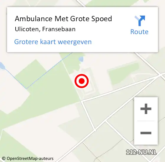 Locatie op kaart van de 112 melding: Ambulance Met Grote Spoed Naar Ulicoten, Fransebaan op 22 december 2013 08:42