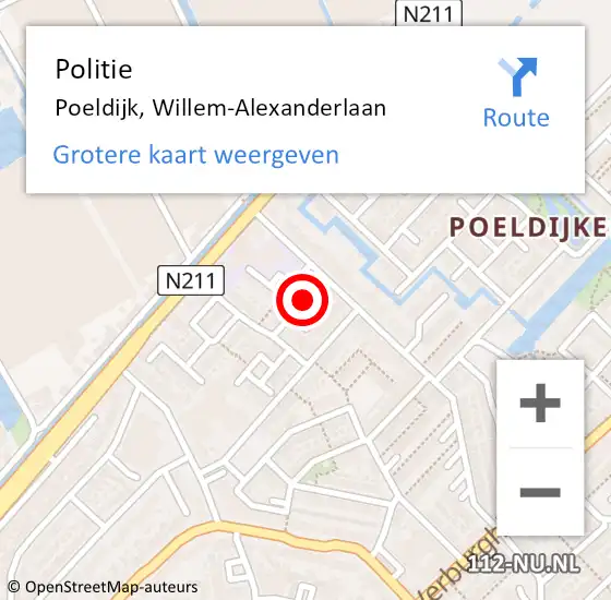 Locatie op kaart van de 112 melding: Politie Poeldijk, Willem-Alexanderlaan op 22 december 2013 08:49