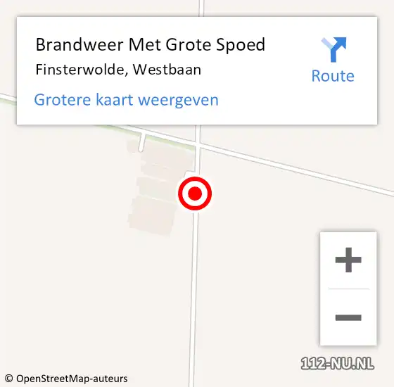 Locatie op kaart van de 112 melding: Brandweer Met Grote Spoed Naar Finsterwolde, Westbaan op 24 juli 2016 02:27