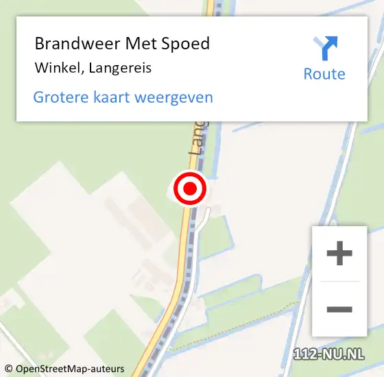 Locatie op kaart van de 112 melding: Brandweer Met Spoed Naar Winkel, Langereis op 24 juli 2016 02:36