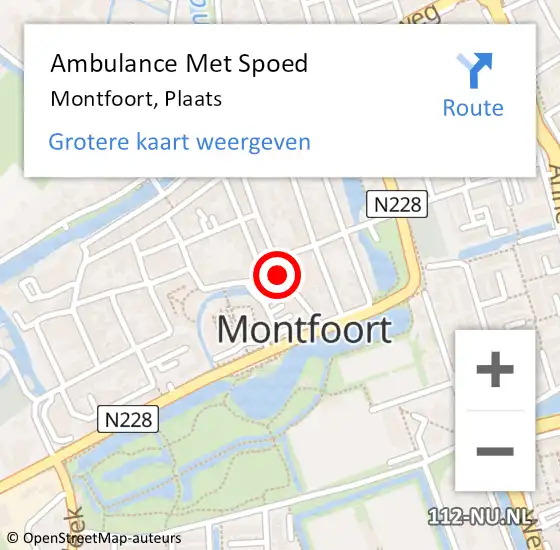 Locatie op kaart van de 112 melding: Ambulance Met Spoed Naar Montfoort, Plaats op 24 juli 2016 02:45