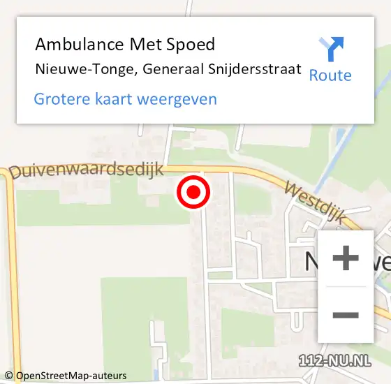 Locatie op kaart van de 112 melding: Ambulance Met Spoed Naar Nieuwe-Tonge, Generaal Snijdersstraat op 22 december 2013 09:05