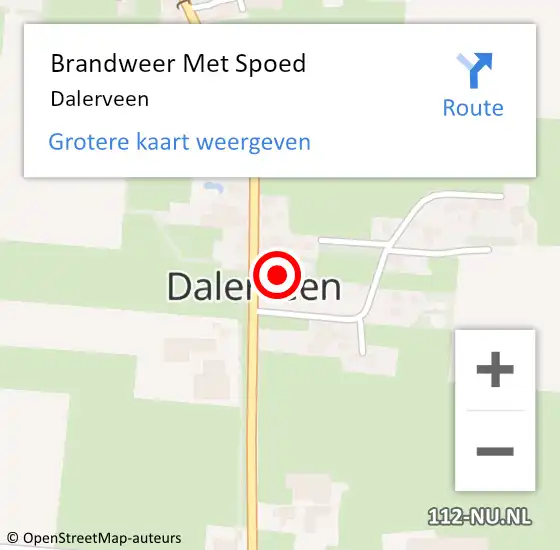 Locatie op kaart van de 112 melding: Brandweer Met Spoed Naar Dalerveen op 24 juli 2016 06:32