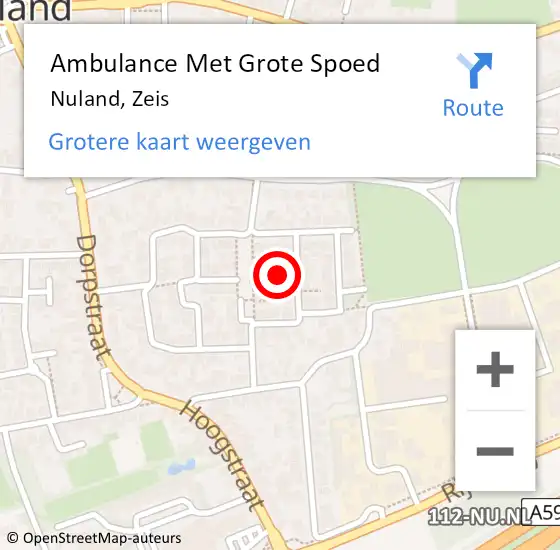 Locatie op kaart van de 112 melding: Ambulance Met Grote Spoed Naar Nuland, Zeis op 24 juli 2016 08:05