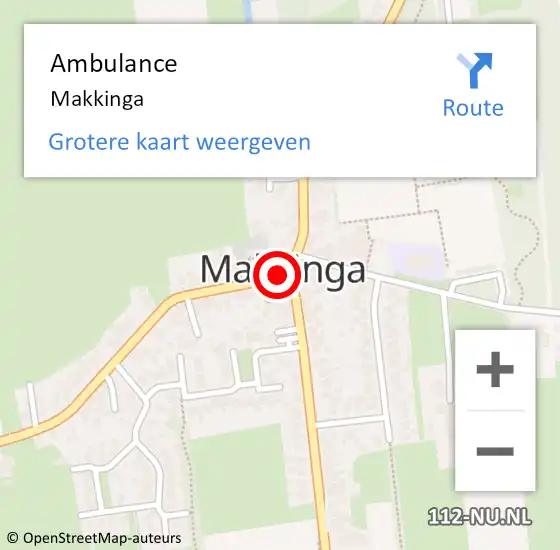 Locatie op kaart van de 112 melding: Ambulance Makkinga op 24 juli 2016 09:54