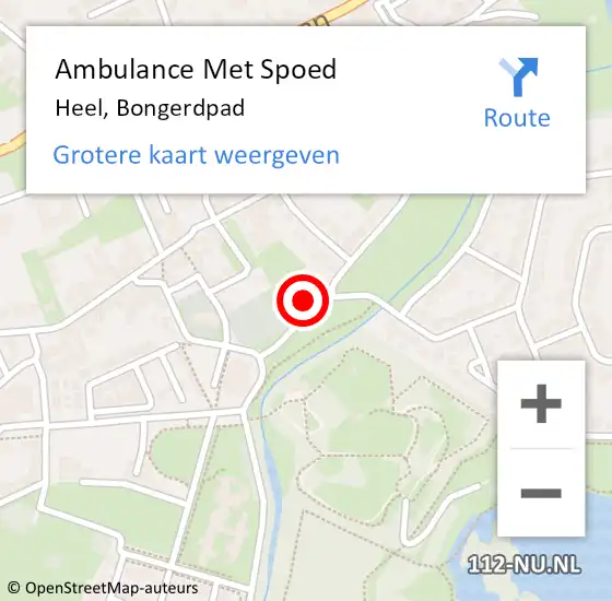 Locatie op kaart van de 112 melding: Ambulance Met Spoed Naar Heel, Bongerdpad op 22 december 2013 09:29