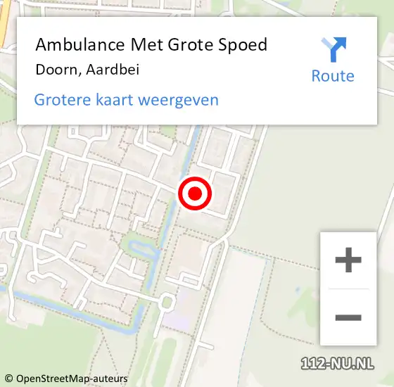 Locatie op kaart van de 112 melding: Ambulance Met Grote Spoed Naar Doorn, Aardbei op 24 juli 2016 11:52