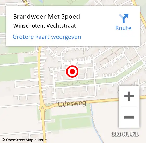 Locatie op kaart van de 112 melding: Brandweer Met Spoed Naar Winschoten, Vechtstraat op 24 juli 2016 11:53