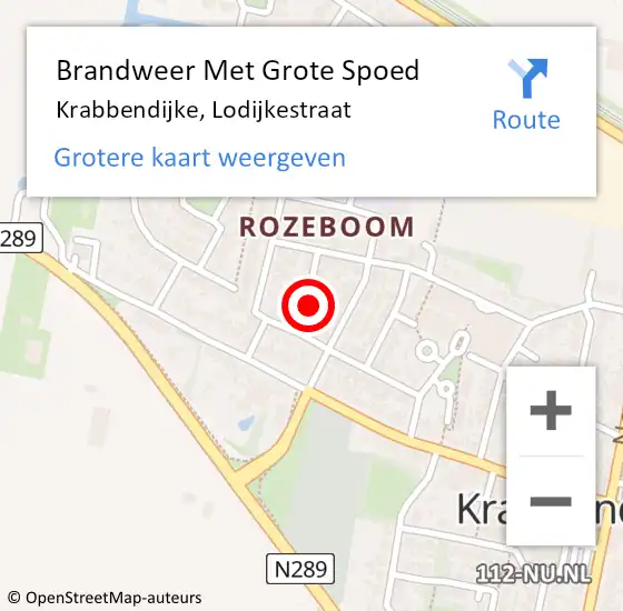 Locatie op kaart van de 112 melding: Brandweer Met Grote Spoed Naar Krabbendijke, Lodijkestraat op 24 juli 2016 12:26