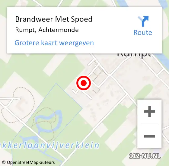 Locatie op kaart van de 112 melding: Brandweer Met Spoed Naar Rumpt, Achtermonde op 24 juli 2016 12:41