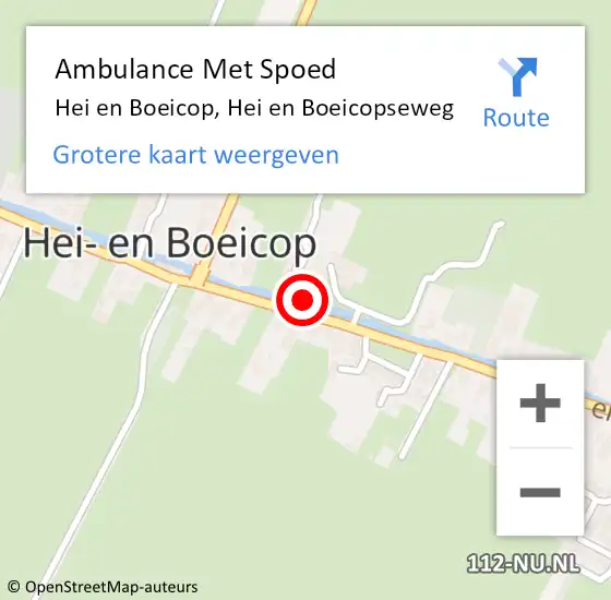 Locatie op kaart van de 112 melding: Ambulance Met Spoed Naar Hei en Boeicop, Hei en Boeicopseweg op 24 juli 2016 13:20