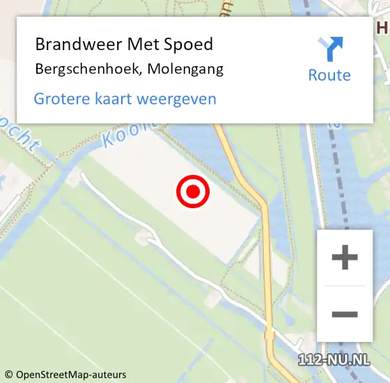 Locatie op kaart van de 112 melding: Brandweer Met Spoed Naar Bergschenhoek, Molengang op 24 juli 2016 13:33