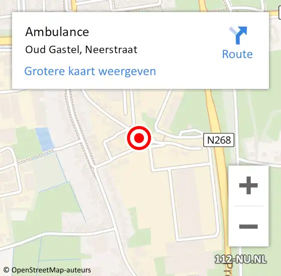 Locatie op kaart van de 112 melding: Ambulance Oud Gastel, Neerstraat op 24 juli 2016 13:42