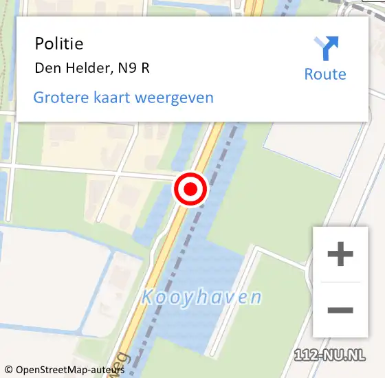 Locatie op kaart van de 112 melding: Politie Den Helder, N9 R op 24 juli 2016 13:42