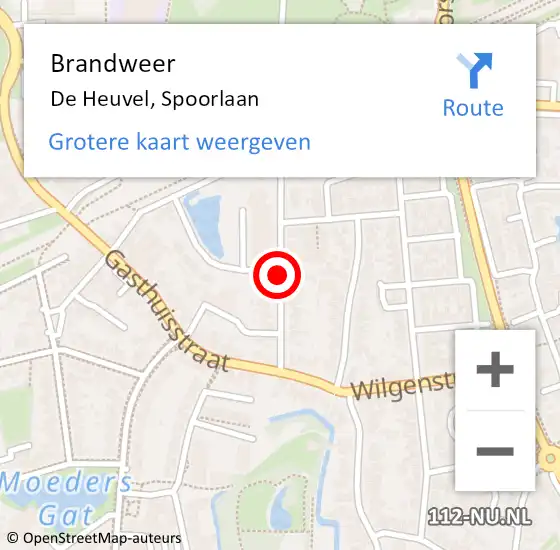 Locatie op kaart van de 112 melding: Brandweer De Heuvel, Spoorlaan op 24 juli 2016 14:05