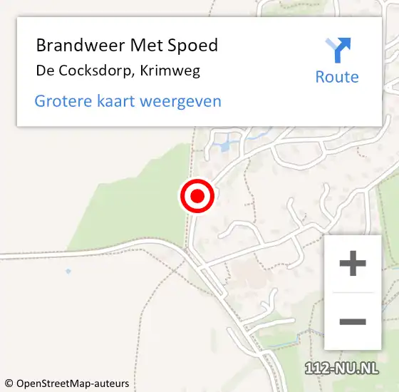 Locatie op kaart van de 112 melding: Brandweer Met Spoed Naar De Cocksdorp, Krimweg op 24 juli 2016 14:32