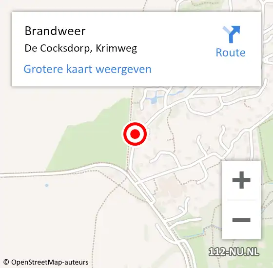 Locatie op kaart van de 112 melding: Brandweer De Cocksdorp, Krimweg op 24 juli 2016 14:34