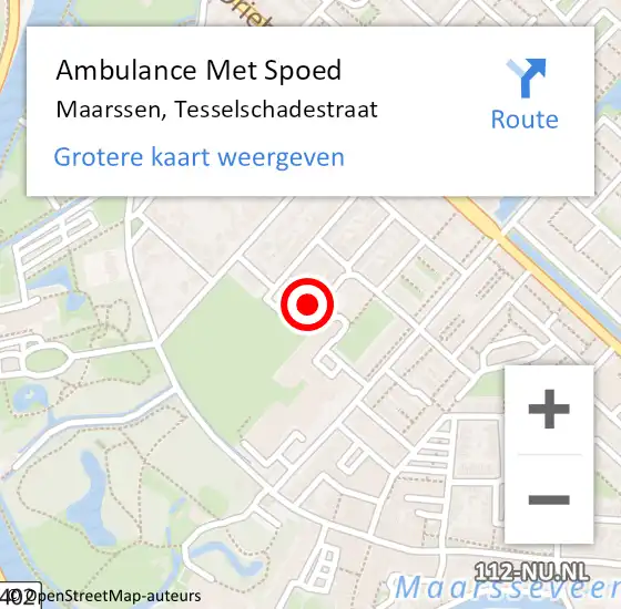 Locatie op kaart van de 112 melding: Ambulance Met Spoed Naar Maarssen, Tesselschadestraat op 24 juli 2016 14:35