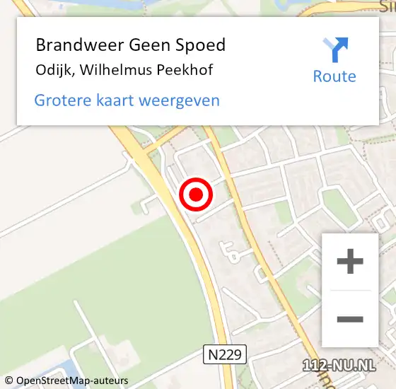 Locatie op kaart van de 112 melding: Brandweer Geen Spoed Naar Odijk, Wilhelmus Peekhof op 24 juli 2016 15:11