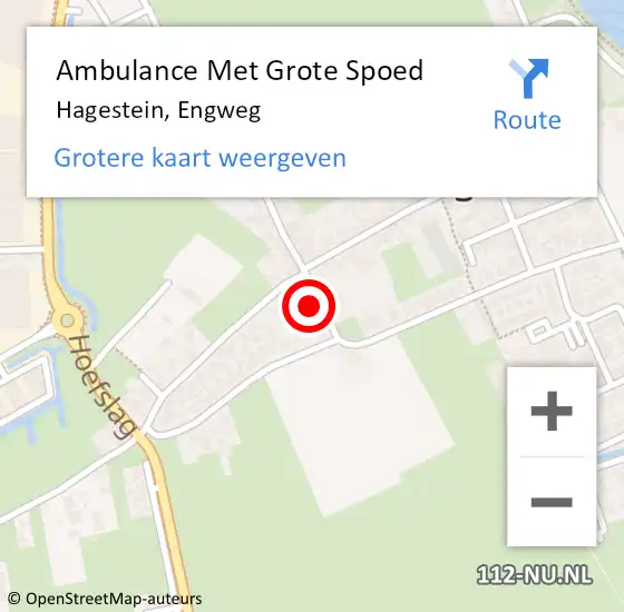 Locatie op kaart van de 112 melding: Ambulance Met Grote Spoed Naar Hagestein, Engweg op 24 juli 2016 16:31