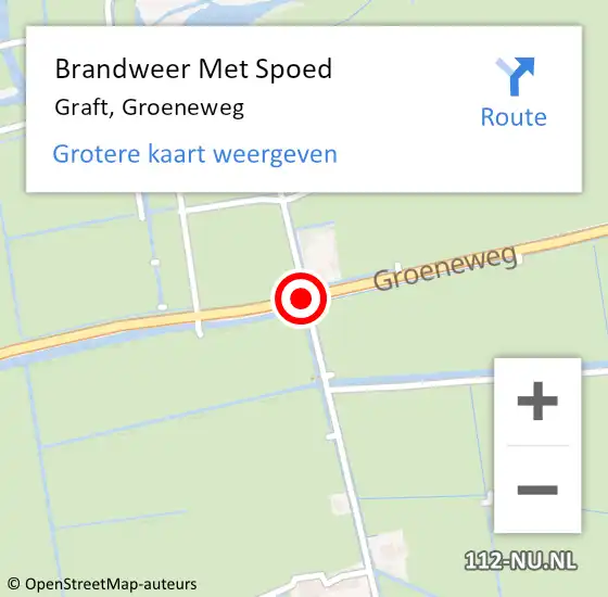 Locatie op kaart van de 112 melding: Brandweer Met Spoed Naar Graft, Groeneweg op 24 juli 2016 17:12